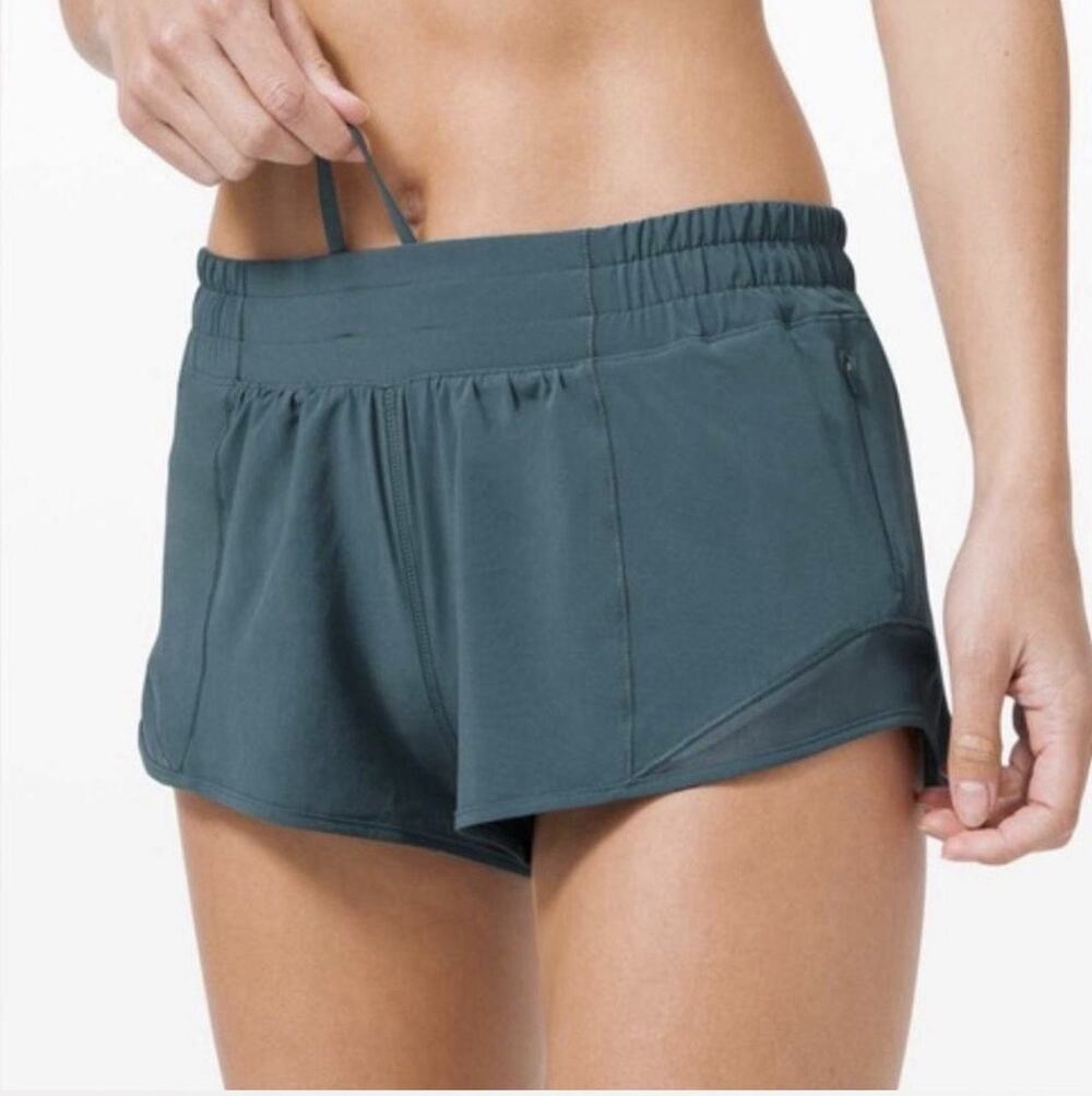 Lululemon Hotty Hot Shorts Womens 6 Regular Sage Green Running Athletic 2”